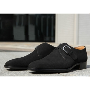【メンズブランド革靴】日本製　大塚製靴　25.5cm　人気モンクストラップ　黒